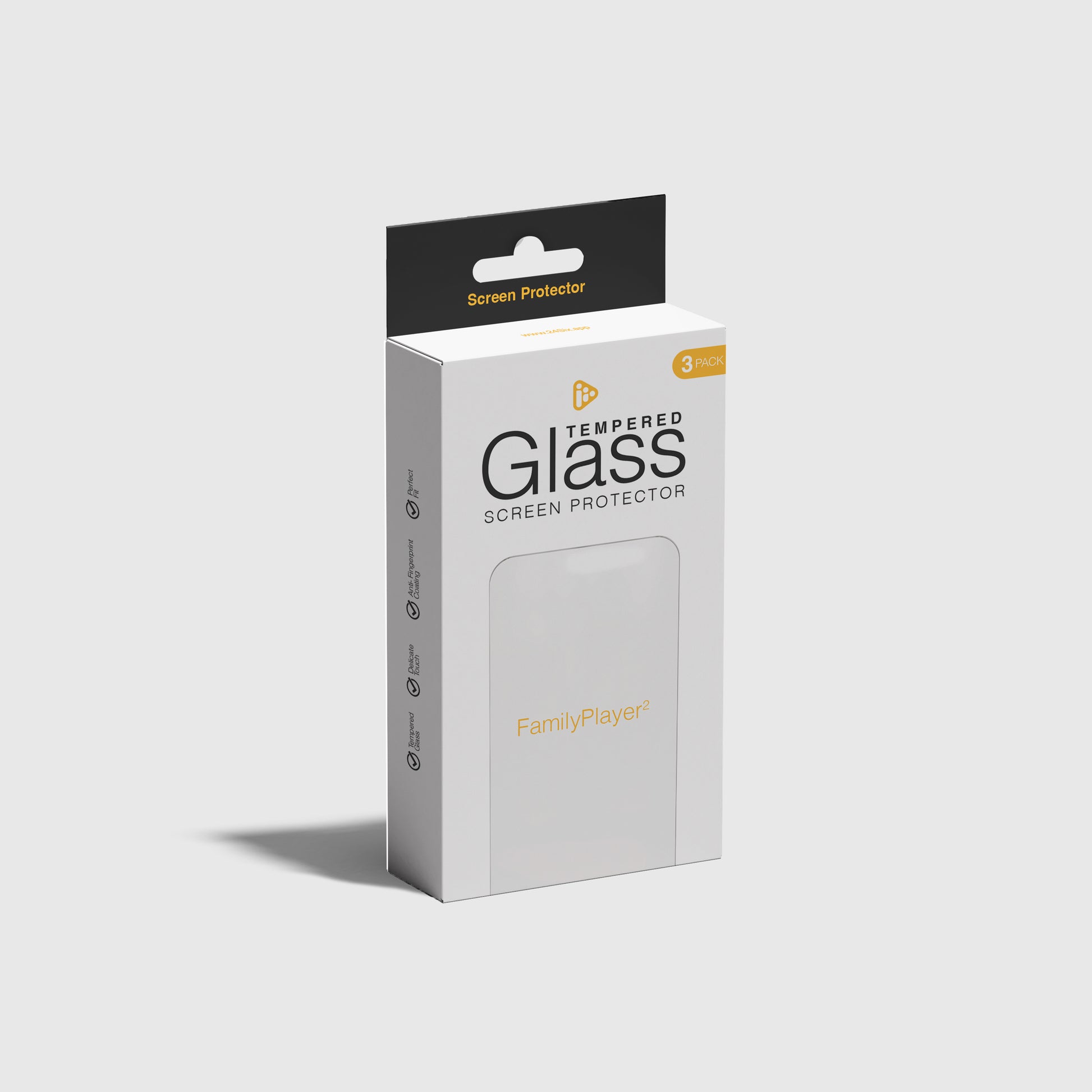 24Six FamilyPlayer2 Tempered Glass Screen Protectors - 3 PACK!!